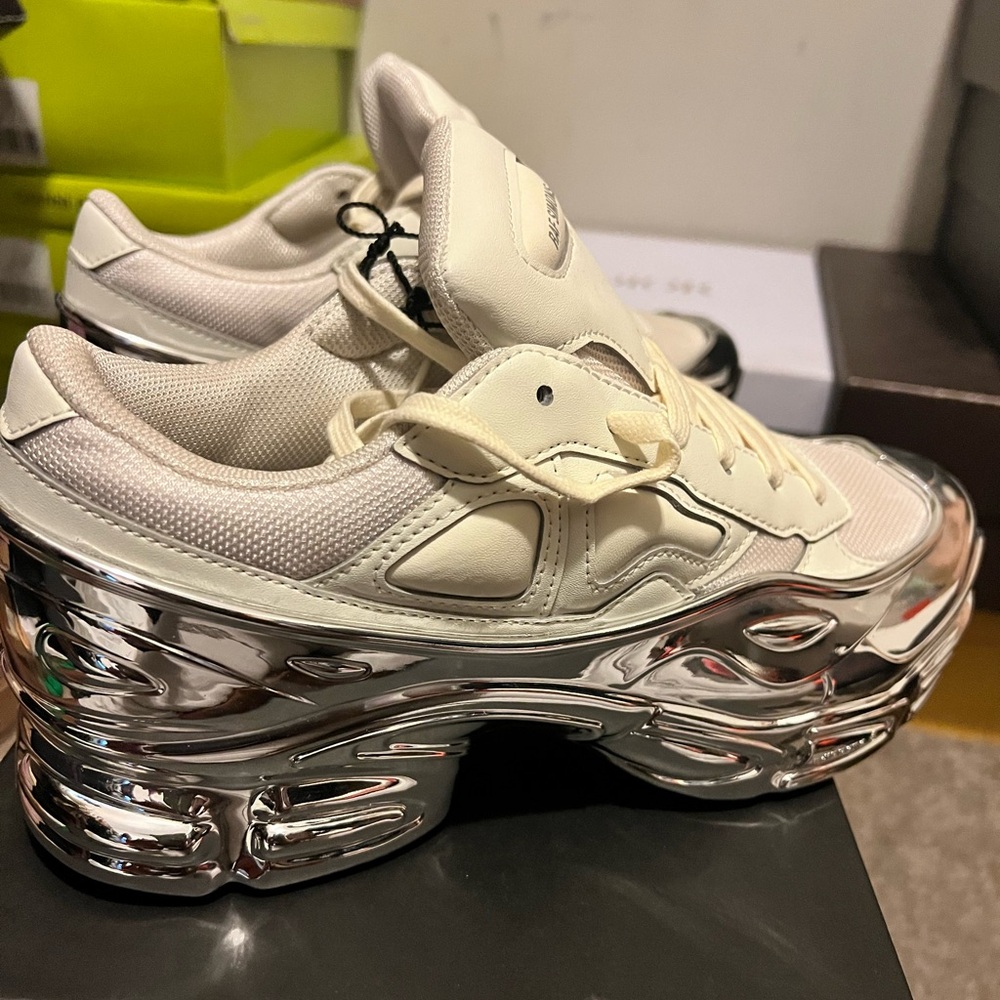 Adidas - Raf Simons Cream White Silver Metallic, Mirrored collection.